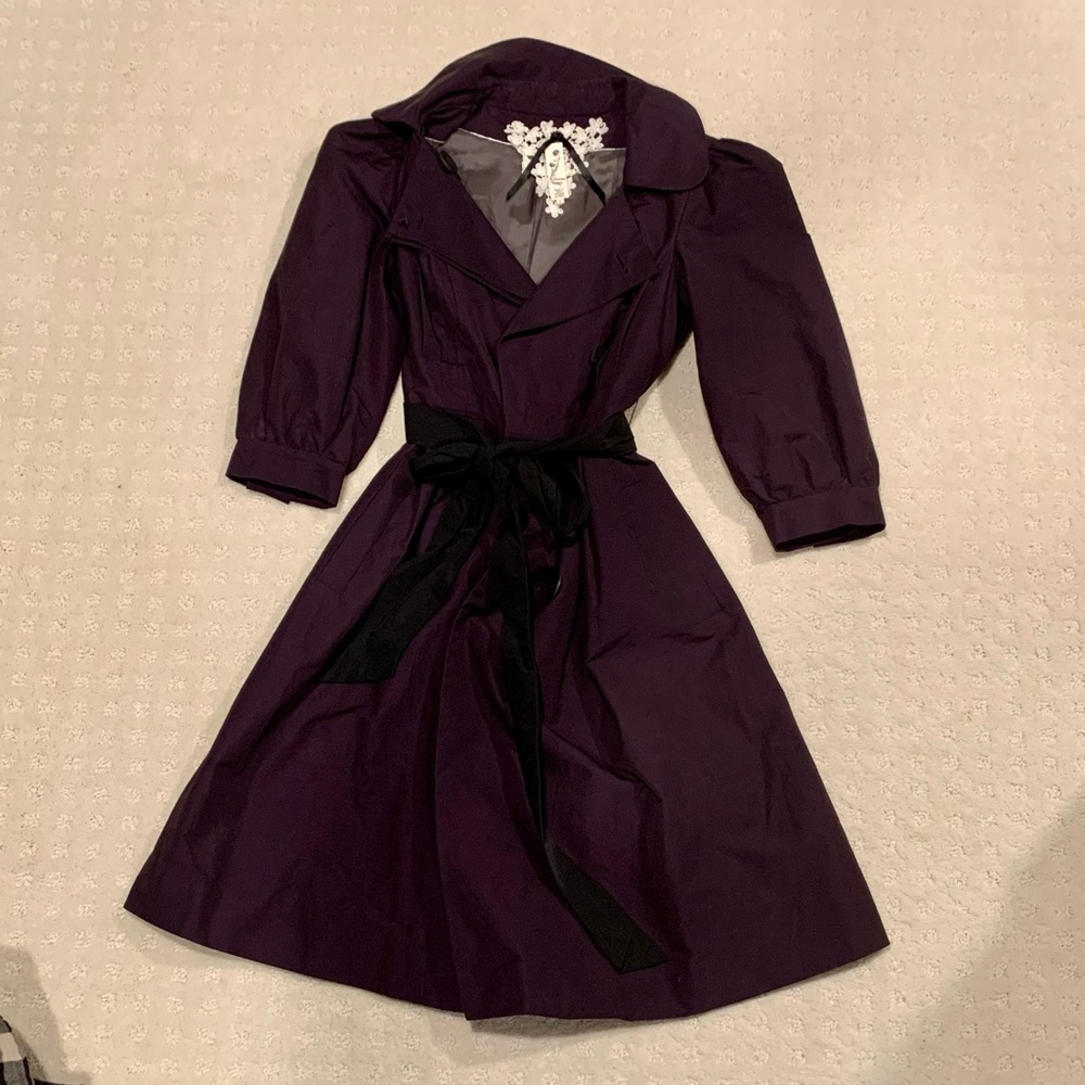 Anthropologie Floreat Trench Dress Jacket Size 0